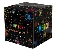 Santex Tirelire urne anniversaire Festicolor 9031-11 – Carton 20x20x20 cm Multi/Noir