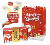 Tirelires de Noël pop-up, boîte cadeau surprises de Noël, Explosions pour l'argent, boîtes à enveloppes rouges pliables et rebondissantes, boîtes de Noëls pour en-fants et adultes