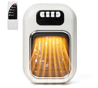 TirEurt Chauffage soufflant en céramique 600 W avec thermostat mural à distance PTC Chauffage céramique 1 à 12 heures et affichage LED Thermostat réglable pour chambre à coucher, bureau, cuisine