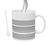 TIrievza Mug En Céramique | Mug Réutilisable Avec Message - Compatible Micro-Ondes, Prise Ergonomique Confortable Pour Thé, Lait, Café - Idéal Pour Maison, Appartement et Camping