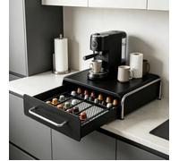 Tiroir à capsules de café-MENGDA-Rangement pour avec 1 tiroir-Noir-36 capsules capacité-30.5×31.5cm