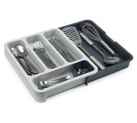 Tiroir à couverts extensible et organisateur de cuisine, couleur gris foncé