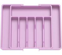 Tiroir à couverts extensible, réglable, compact, en plastique, violet, grand format