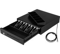 Tiroir-caisse, 13 pouces 12 V Insert de caisse, Tiroir-caisse pour système POS avec 4 billets, 5 pièces, compartiment à pièces amovible et 2 clés, câble RJ11/RJ12 pour supermarché, bar, café, restaura