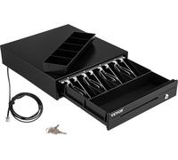 Tiroir-caisse, 13 pouces, 12 V, pour système de point de avec 4 compartiments pour billets et 5 compartiments pour pièces, compartiment à pièces amovible et 2 clés incluses, câble RJ11/RJ12 pour super