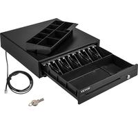 Tiroir-caisse, 16 pouces, 12 V, pour système de point de avec plateau pour 5 billets et 8 pièces, compartiment à monnaie amovible et 2 clés incluses, câble RJ11/RJ12 pour supermarché, bar, café, resta