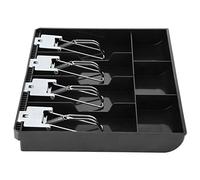 Tiroir Caisse, Plateau de Caisse Enregistreuse, 32,2 * 24,5 * 3,5 cm 7 Grilles Organisateur de Monnaie Avec 4 Billets Et 3 Plateaux à Pièces, Pour Point De Vente, centre commercial (Noir)