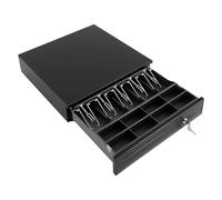 Tiroir-caisse professionnel avec 5 billets et 8 compartiments à pièces, triple système de sécurité, construction en acier robuste, pour caisses de magasin, magasins et supermarchés, 42 x 40 x 10 cm