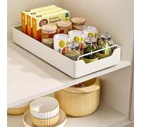 Tiroir Coulissant avec Etagère Cuisine Télescopique, Organiseurs de Placards Plateau Coulissant pour Salon Maison Rangement, Pas de Perçage, 20x43x7cm, Noir
