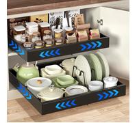 Tiroir Coulissant Cuisine Extensible Telescopique Cuisine pour Placard de Cuisine Adhesif Tiroir Télescopique Panier de Rangement