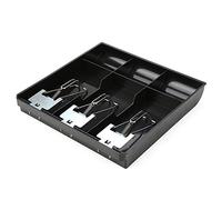 Tiroir de Caisse Enregistreuse, 24,5x24,5 Cm ABS (BLACK) | Bac de rangement pour point de vente, clip métallique antidérapant et compartiment à billets, tiroir de magasin de détail