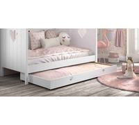 Tiroir de lit Vipack pour le lit de maison Amori, dimensions intérieures 90 190 cm, sur roulettes, finition pin