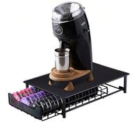 Tiroir de Rangement 60 Pièces pour Dosettes, Distributeur Moderne Capsules de Café, Support pour Machine à Café Avec Organisateur de Dosettes, Noir/Gris SUPPORT DE STOCKAGE 60 PODS: La glissière lisse