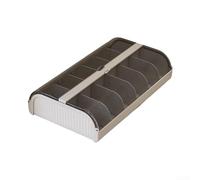 Tiroir de rangement en plastique pour sous-vêtements avec 12 compartiments antidérapants, configuration empilable et façade transparente pour reconnaissance instantanée du contenu (gris)