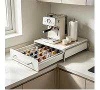 Tiroir de rangement pour capsules de café-MENGDA-Porte-capsules à café en fer-36 capsules capacité-Blanc