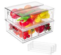 Tiroir de réfrigérateur 3 pièces - Boîtes de rangement empilables - Transparent - 3L/6L