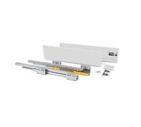 Emuca - Kit système tiroir pour cuisine ou salle de bain avec coulisses à extraction total et fermeture amortie, hauteur 138mm et profondeur 300mm, Blanc