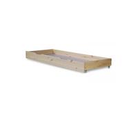 Homestyle4u Tiroir de lit de rangement avec roulettes bois naturel beige