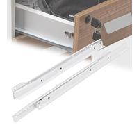 Tiroir Meuble Glissières Rails Coulissant, Rails De Guidage En Acier Blanc, 1 Paire/Amovible/Robuste/Charge 40 Kg, Coulisses Pour Tiroirs Avec Vis De Fixation
