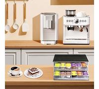Tiroir pour Capsules de Café, Distributeur de Dosettes de Café - Dimensions: 39 * 35 * 14cm - porte-capsule de café verre transparent transparent