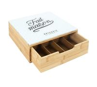 Tiroir Range Capsules de Café Universel - Boite Bois et Verre 30 x 30 cm x H 10 cm - Plateau verre