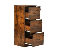 Tiroir Rangement Verrouillable, Caisson de Bureau en Bois à 3 Tiroirs