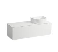 Tiroir Sonar courant, 1 tiroir, adapté aux cuvettes des lavabos 812340, 812341, 812342, 812343, découpe à droite pour le lavabo, H4054230341701, Couleur: Neige (blanc mat)