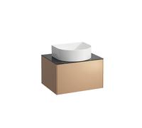 Tiroir Sonar courant, 1 tiroir, adapté aux cuvettes des lavabos 812340, 812341, 812342, 812343, découpe au milieu pour le lavabo, H4054010341411, Couleur: Cuivre/ Nero Marquina