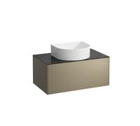 Tiroir Sonar courant, 1 tiroir, adapté aux cuvettes des lavabos 812340, 812341, 812342, 812343, découpe au milieu pour le lavabo, H4054110341421, Couleur: Titane / Nero Marquina