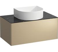 Laufen Meuble sous-vasque Sonar H4054110341401 1 tiroir découpe au milieu Or/Nero Marquina
