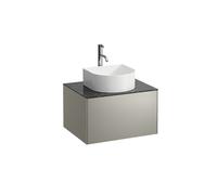 Tiroir Sonar courant, 1 tiroir, adapté aux cuvettes des lavabos 812340, 812341, 812342, découpe au milieu pour le lavabo et le robinet, H4054050341421, Couleur: Titane / Nero Marquina