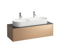 Tiroir Sonar courant, 1 tiroir, convient pour lavabo H812348, H812349, découpe au milieu pour lavabo, H4054710341411, Couleur: Cuivre/ Nero Marquina