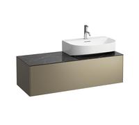 LAUFEN Caisson à tiroirs / buffet H4054530341421 117,5x34x45,5cm, découpe à droite, titane / Nero Marquina