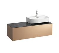 Tiroir Sonar courant, 1 tiroir, convient pour lavabo H816341, H816342, découpe à droite pour lavabo, H4054530341411, Couleur: Cuivre/ Nero Marquina