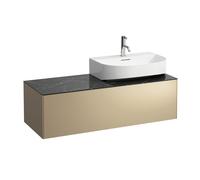 Tiroir Sonar courant, 1 tiroir, convient pour lavabo H816341, H816342, découpe à droite pour lavabo, H4054530341401, Couleur: Or/ Nero Marquina