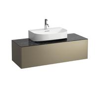 Tiroir Sonar courant, 1 tiroir, convient pour lavabo H816341, H816342, découpe au milieu pour lavabo, H4054510341421, Couleur: Titane / Nero Marquina