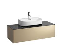 Tiroir Sonar courant, 1 tiroir, convient pour lavabo H816341, H816342, découpe au milieu pour lavabo, H4054510341401, Couleur: Or/ Nero Marquina