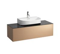 Tiroir Sonar courant, 1 tiroir, convient pour lavabo H816341, H816342, découpe au milieu pour lavabo, H4054510341411, Couleur: Cuivre/ Nero Marquina