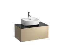 Tiroir sonar courant, 1 tiroir, pour lavabos à main montés en haut H816341, H816342, découpe centrale, H4054410341401, Couleur: Or/ Nero Marquina