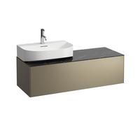 Tiroir Sonar en cours d'utilisation, 1 tiroir, adapté au lavabo H816341, H816342, découpe à gauche pour le lavabo, H4054520341421, Couleur: Titane / Nero Marquina