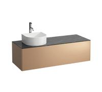 LAUFEN Caisson à tiroirs / buffet H4054260341411 117,5x34x45,5cm, découpe à gauche, avec trou pour robinet, cuivre / Nero Marquina