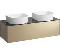 Laufen Meuble sous-vasque Sonar H4054240341401 – 1 tiroir, découpe gauche/droite, Or/Nero Marquina