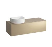Tiroir Sonar en cours d'utilisation, 1 tiroir, adapté aux cuvettes des lavabos 812340, 812341, 812342, 812343, découpe à gauche pour le lavabo, H4054220340401, Couleur: Or
