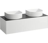 Laufen Meuble sous-vasque Sonar H4054240341431 1 tiroir 117,5×34×45,5 cm blanc mat/Nero Marquina