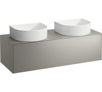 Laufen Meuble sous-vasque Sonar H4054240340421 1 tiroir découpe gauche/droite pour lavabo Titane