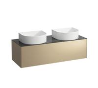 LAUFEN Caisson à tiroirs / buffet H4054240341401 117,5x34x45,5cm, découpe gauche / droite, or / Nero Marquina