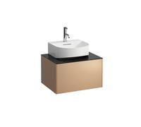 Tiroir sondeur, 1 tiroir, pour lave-mains H816341 monté en haut, découpe centrale, H4054310341411, Couleur: Cuivre/ Nero Marquina