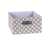 Tiroir tissu gris pois blanc - Gris clair - 30 cm X 27 cm X 15 cm - CALICOSY