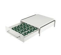 Tiroirs à Capsules Compatible pour Tassimo,Porte Dosette Tassimo, Tiroir de Rangement/Support de Machine 2 en 1 pour La Machine de Tassimo-30.5 * 31.5 * 10cm-(36 pièces) blanc