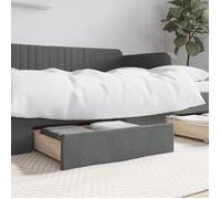 vidaXL Tiroirs de lit 2 pcs gris foncé bois d'ingénierie et tissu, tiroir de rangement, coffre de lit, unité de rangement de lit, tiroir sous le lit